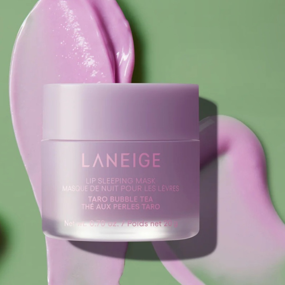 Limited edition taro bubble tea lip sleeping mask from laneige